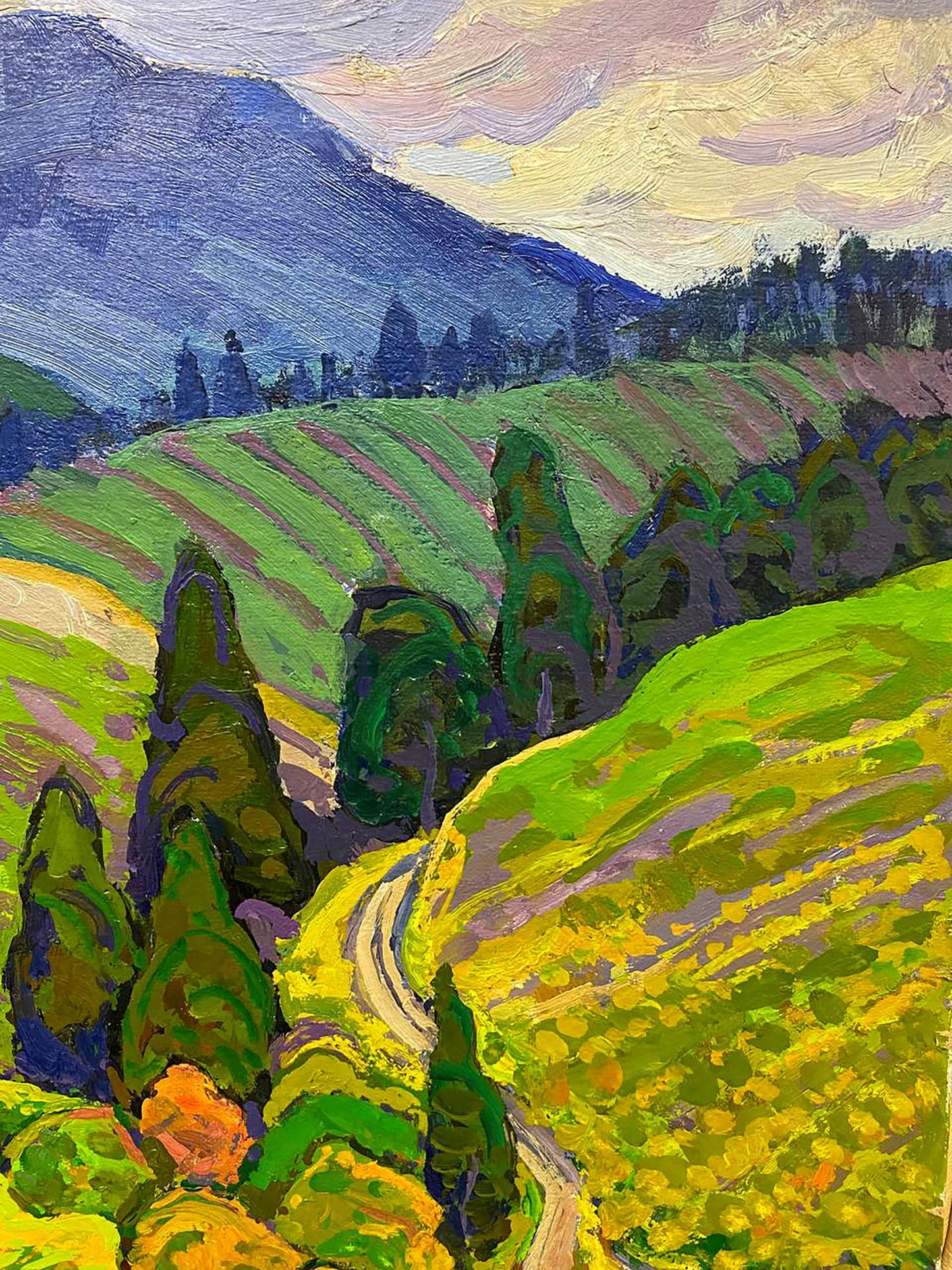 Oil painting Mountain range Ruban Grigory Savelyevich