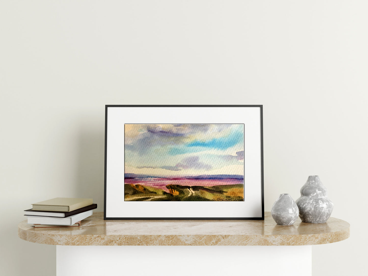 Watercolor painting Rocks Svetlana Gramm