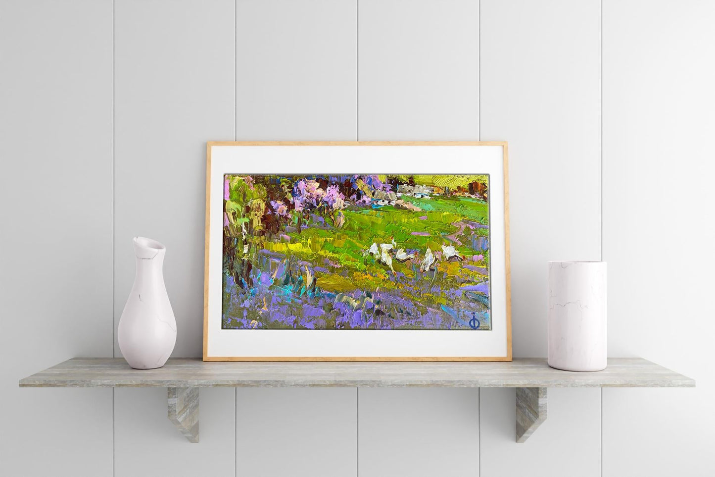 Oil Painting Nature Landscape Village landscape