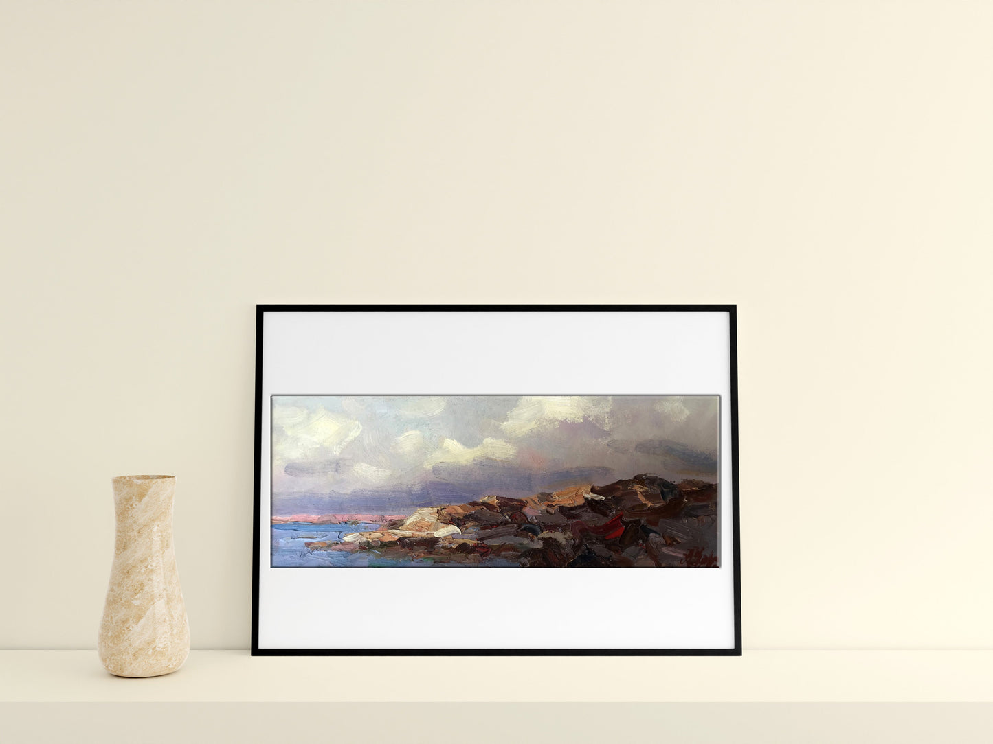 Oil artwork by Alexander Nikolaevich Cherednichenko: "Cliffs by the Sea"