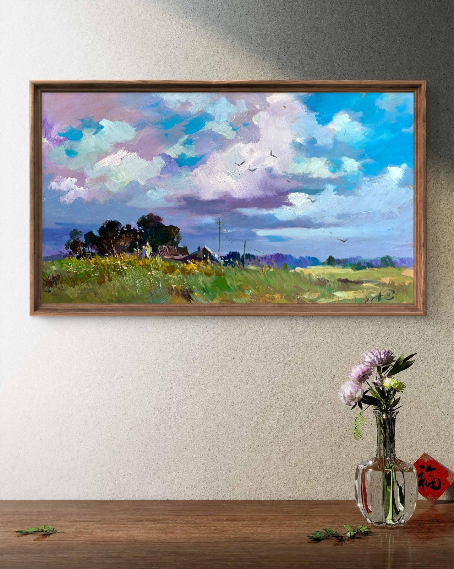OIl painting In the village field Yuriy Suprunchuk