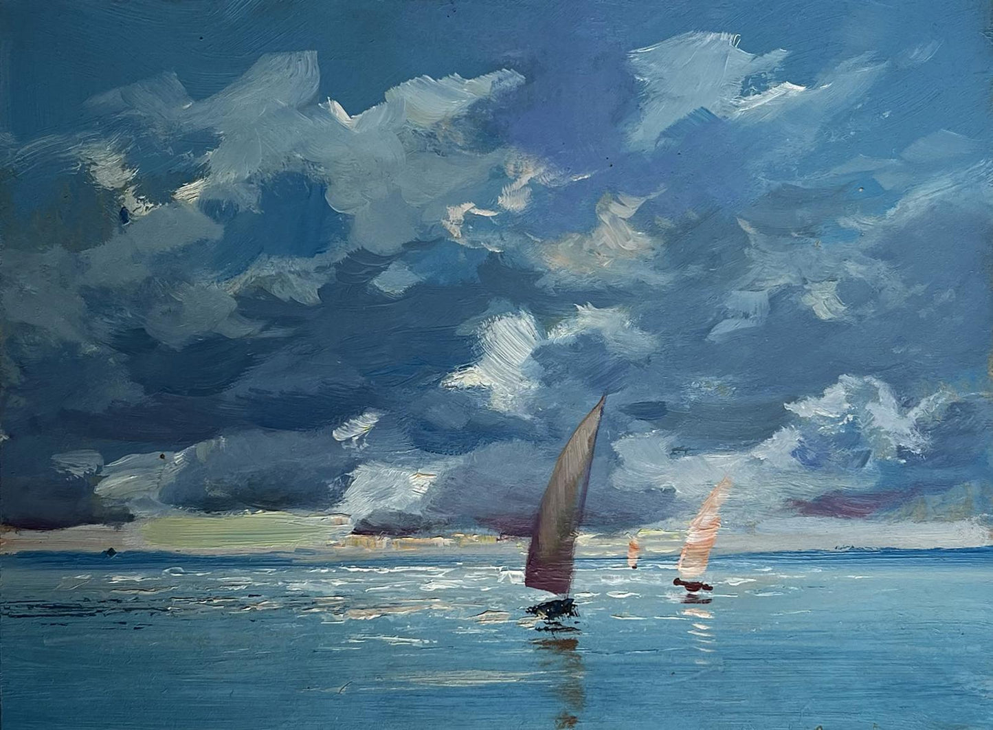 OIl painting The sun behind the clouds Yuriy Suprunchuk