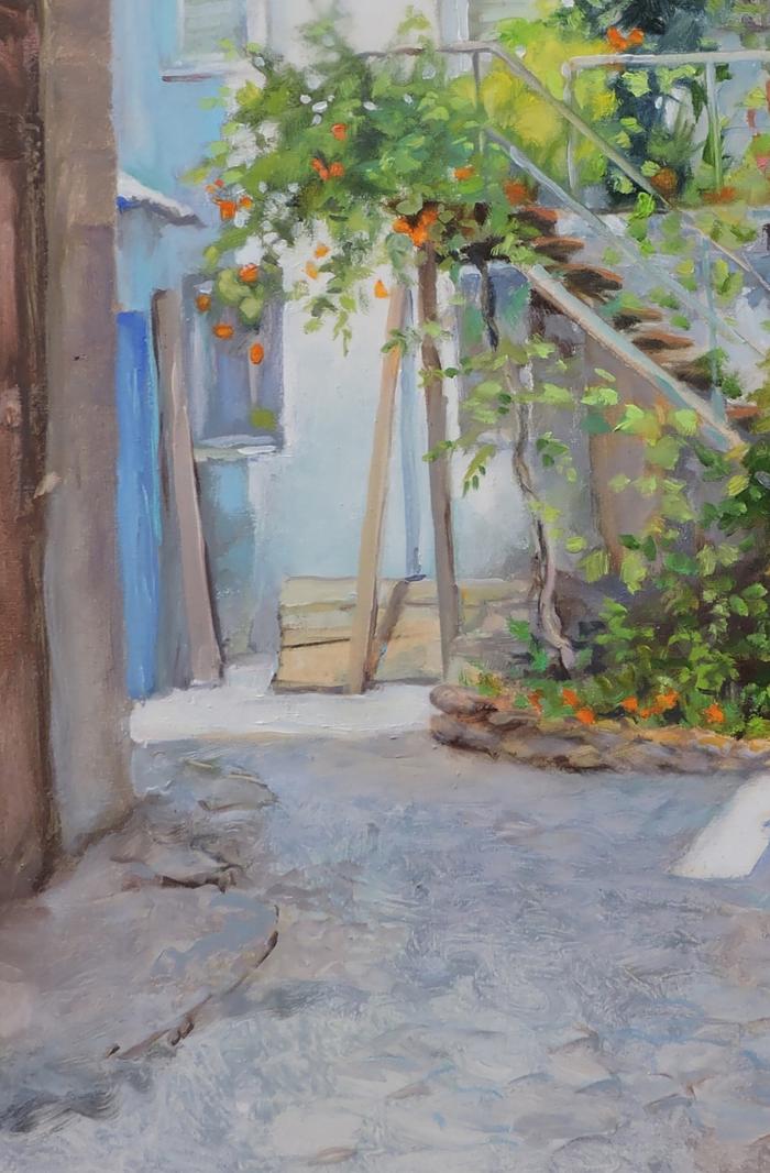 Oil painting Old town house Osnach Olesia