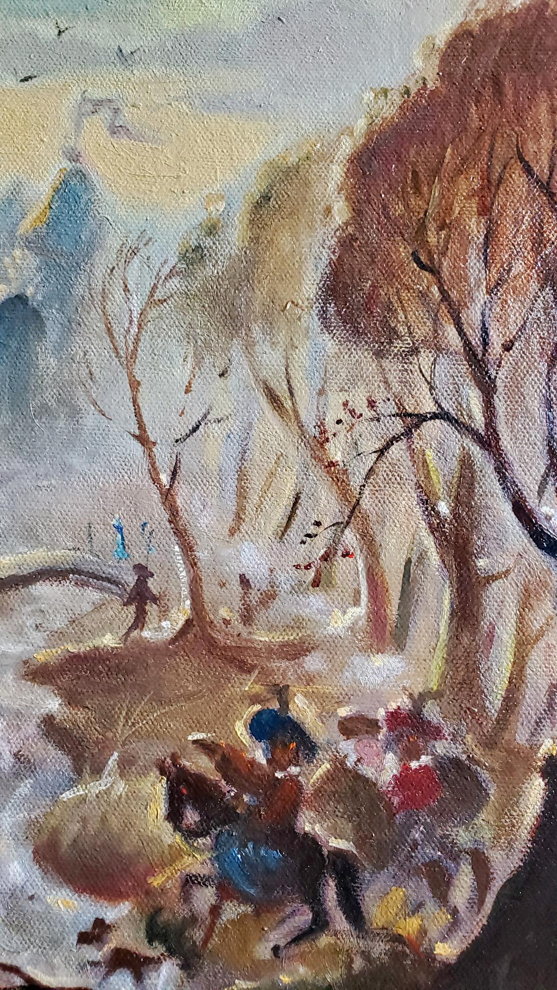 Oil painting Spring hunting Litvinov Daniil Olegovich