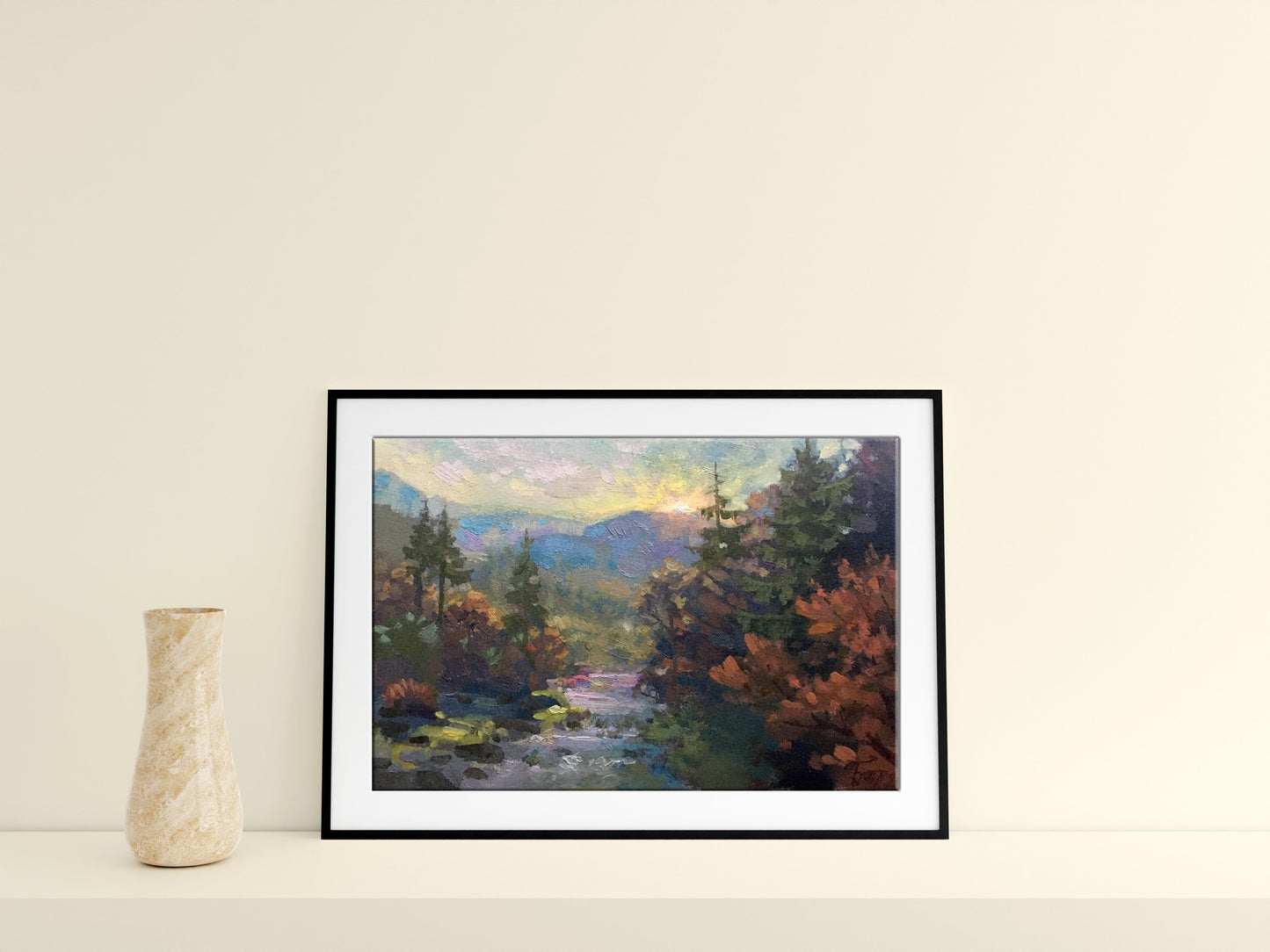 Oil painting Autumn in the Carpathians Batrakov Vladimir Grigorievich
