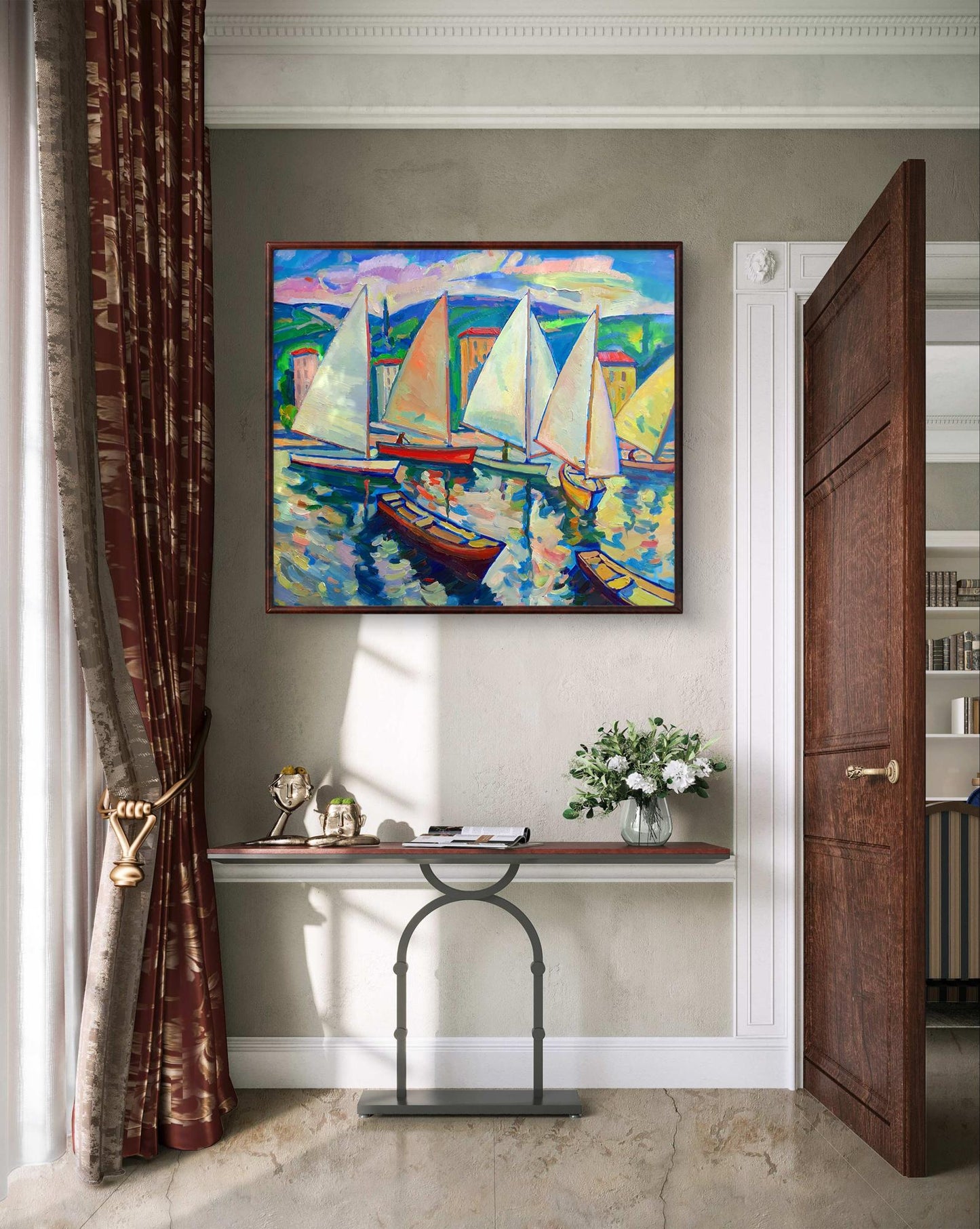 Oil painting Under sail Peter Dobrev
