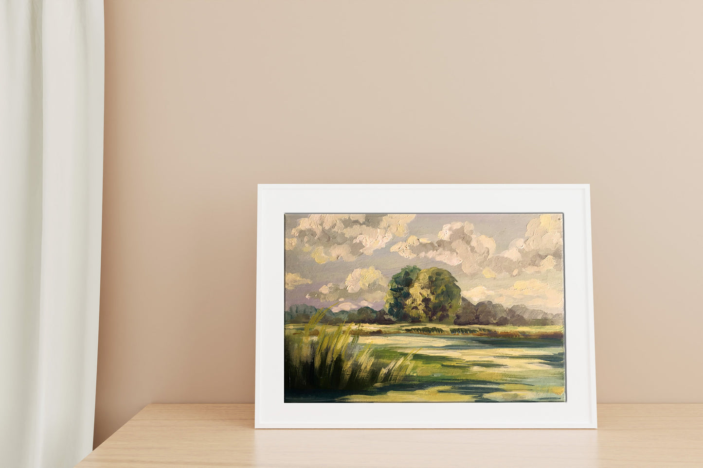 Oil painting Rest by the river Svetlana Gramm