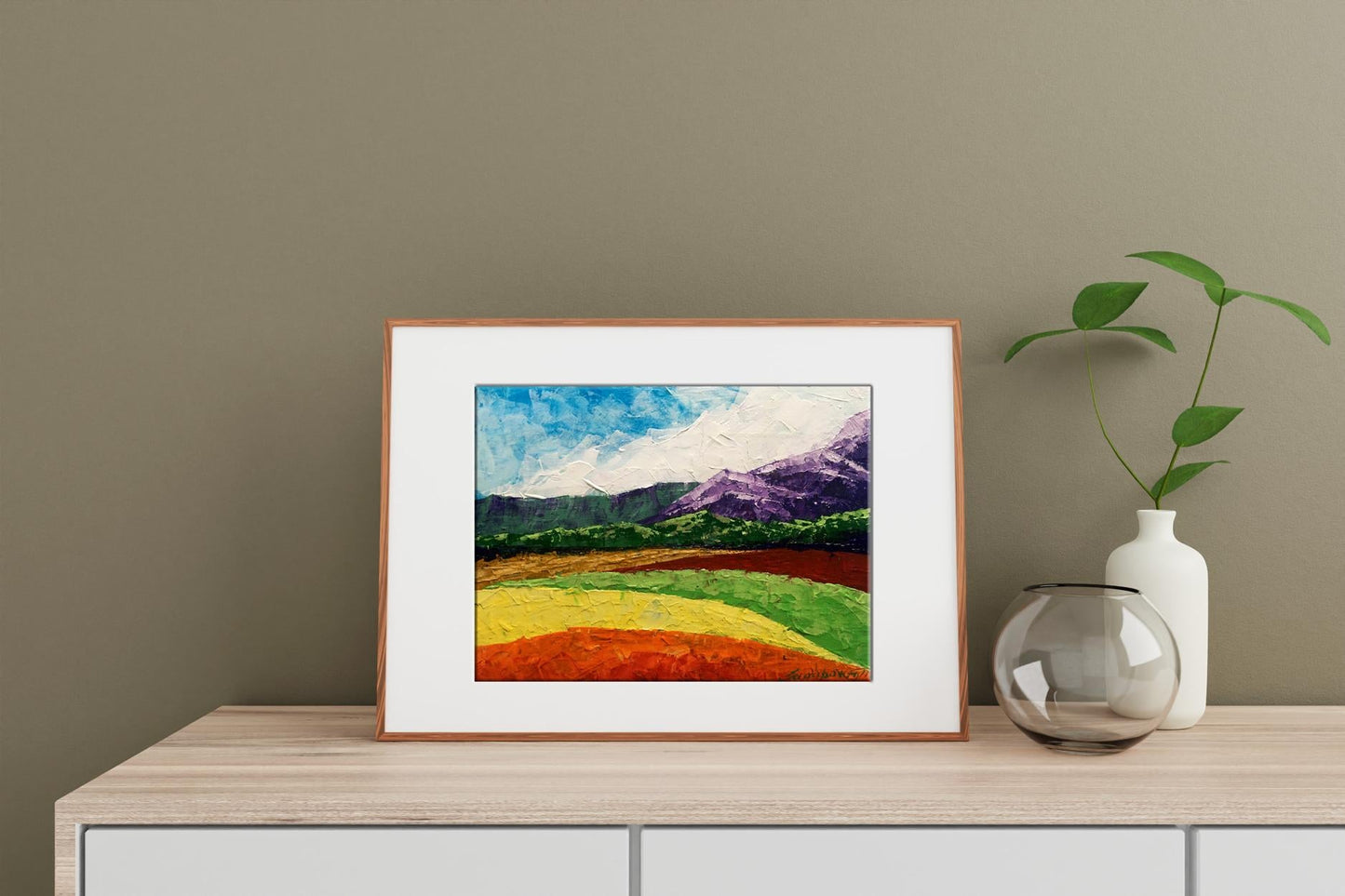 The picture "Summer day in the mountains" on the cabinet by the author V.V. Zadorozhnya.