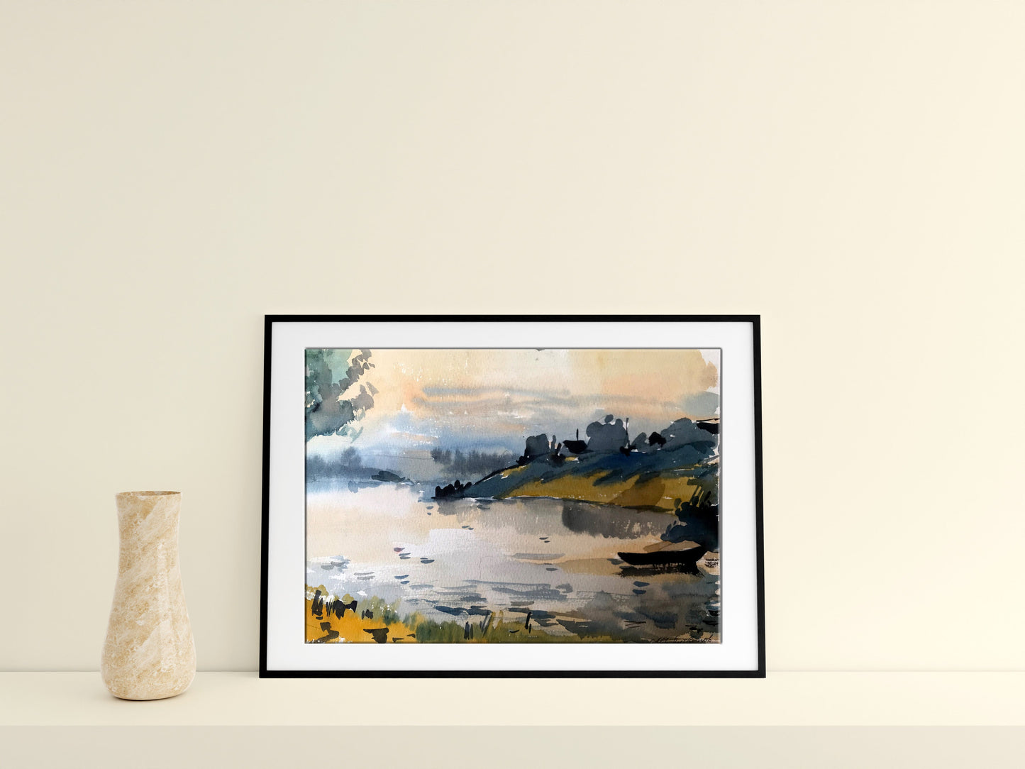 Watercolor painting Fishing holiday Litvinov Oleg Arkad'yevich