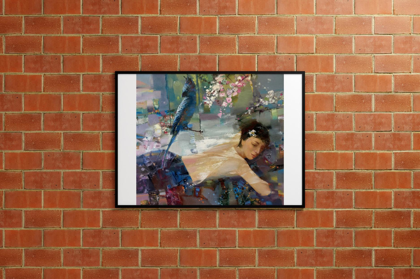 Abstract oil painting Feathered Beauty Anatoly Tarabanov