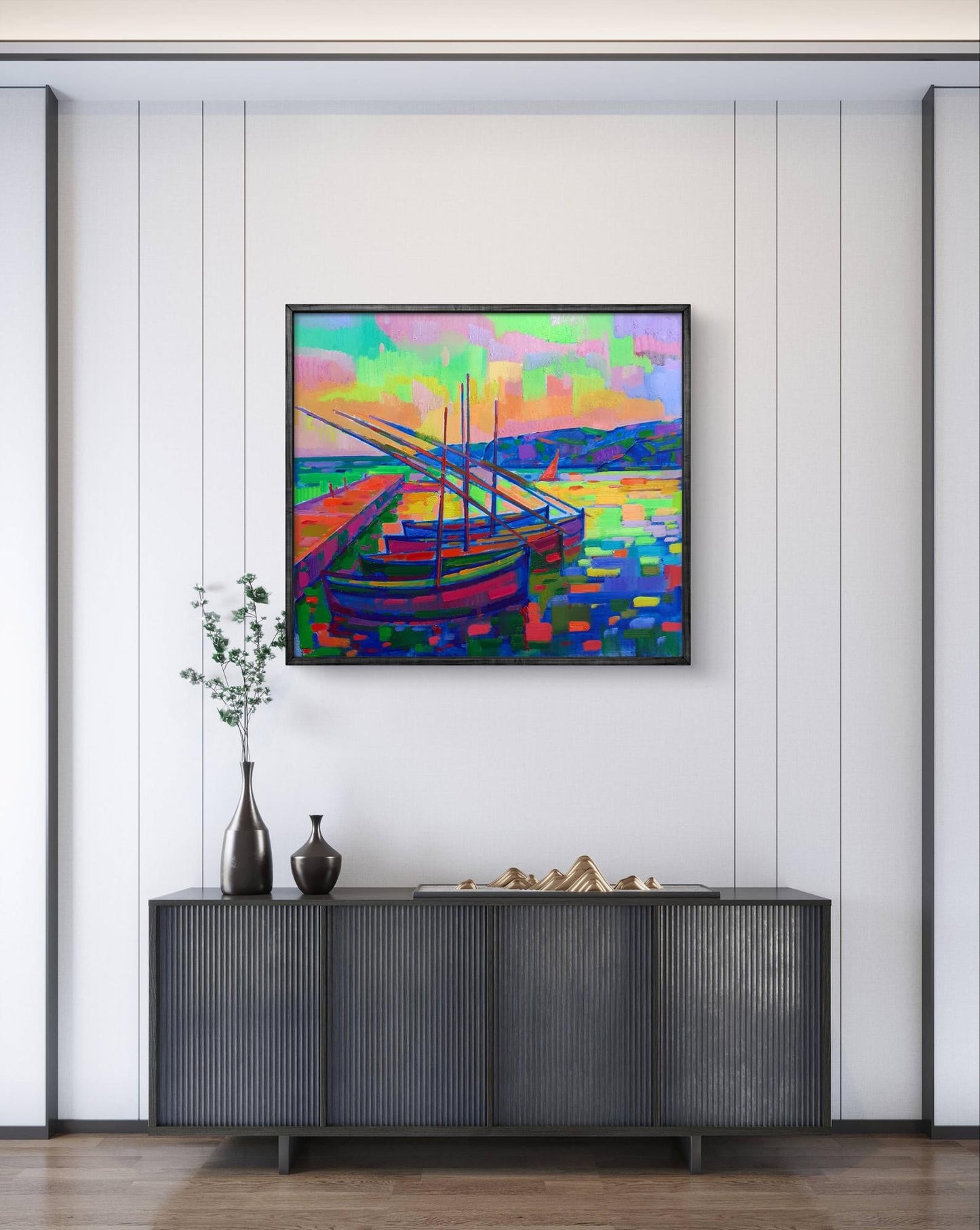 Oil painting On the pier Peter Dobrev