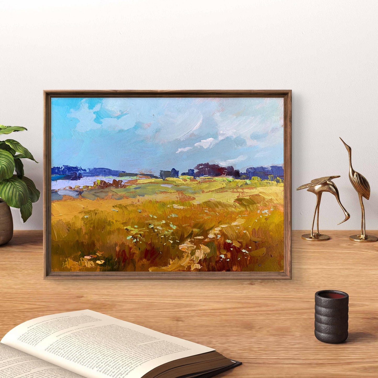 OIl painting Summer yellow field Yuriy Suprunchuk