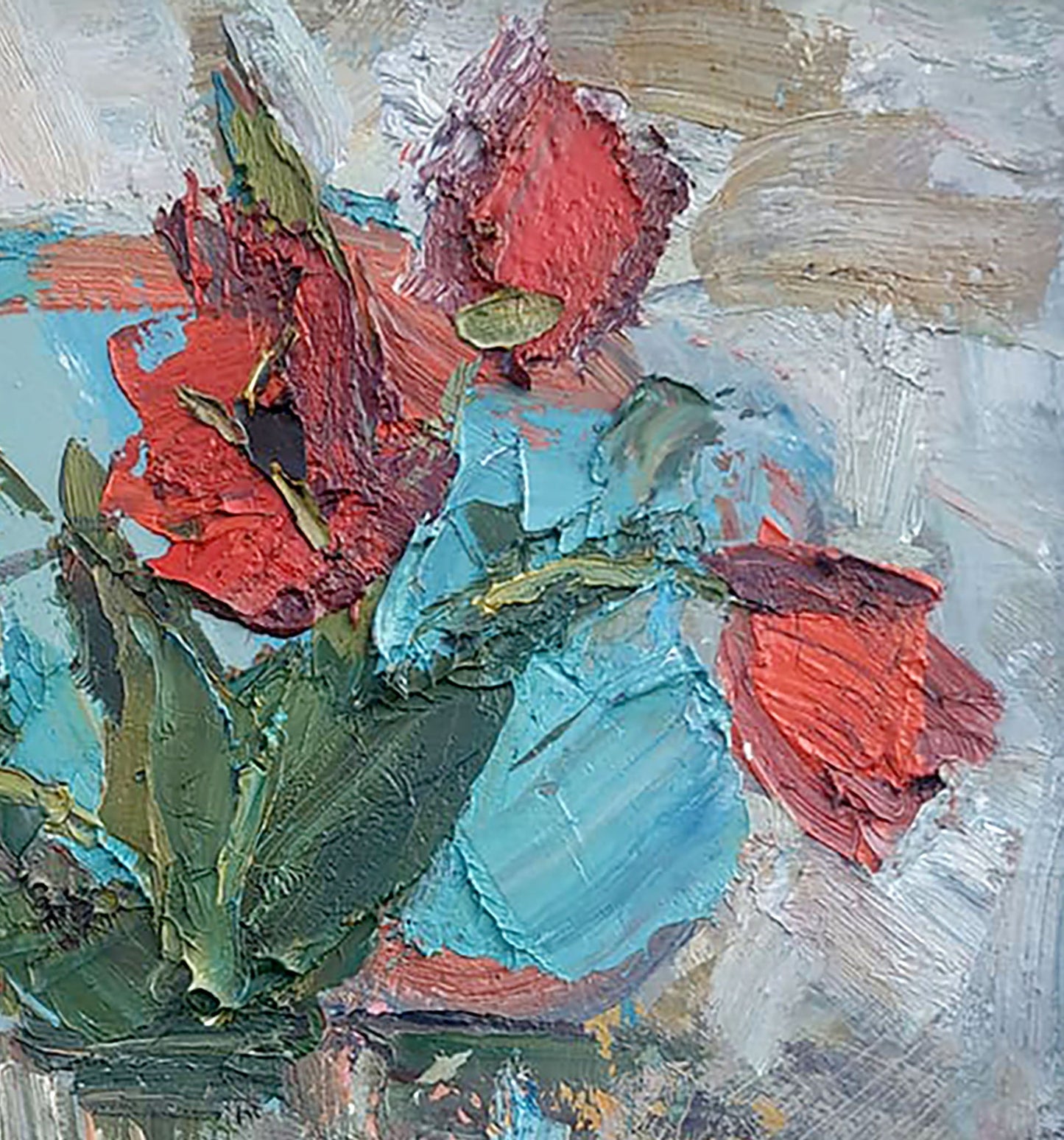 Oil painting Tulips Flowers still life Mazur Maksym Volodymyrovych