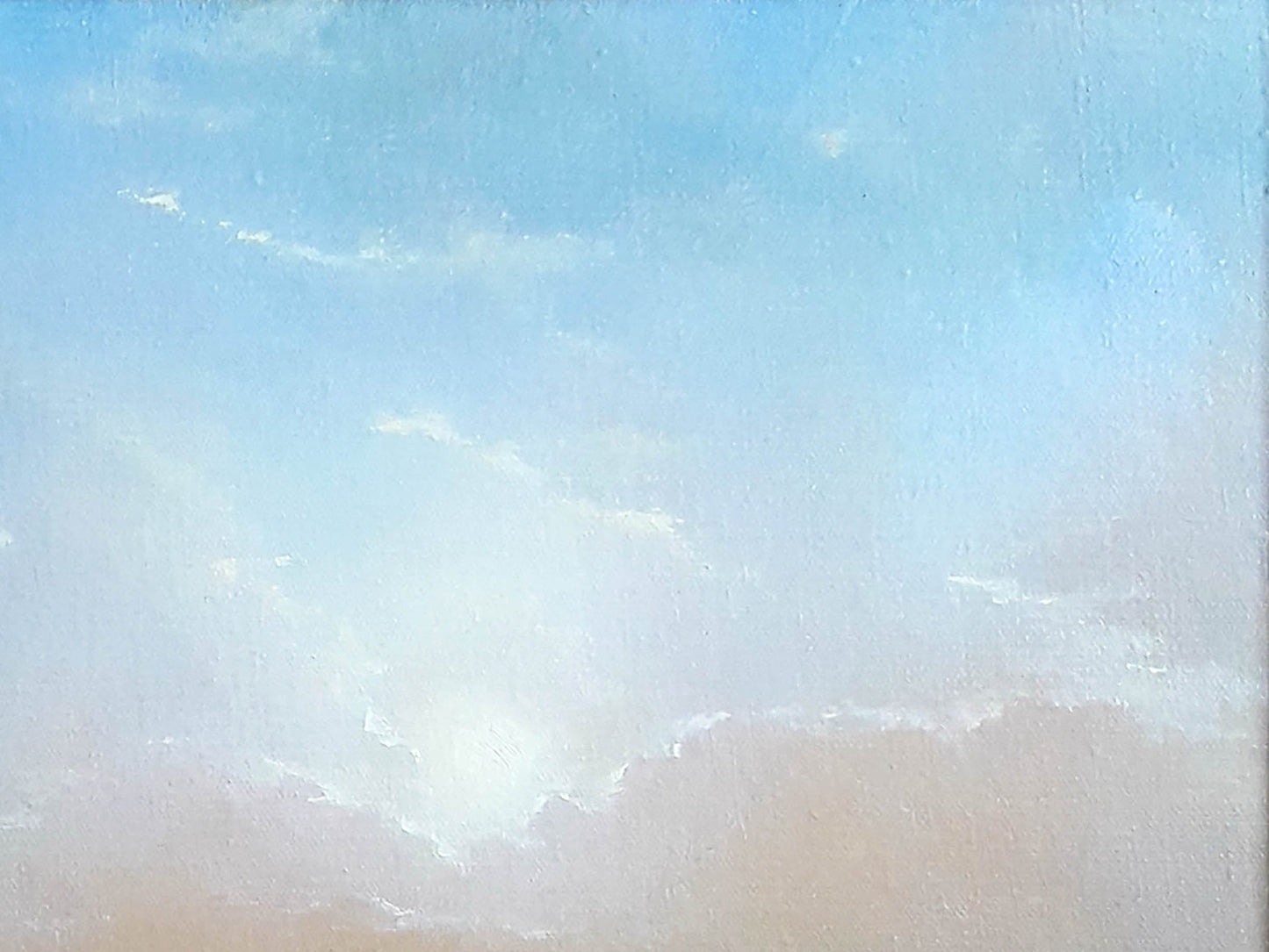 An oil artwork by Vasily Korkishko capturing "Dawn over the Dnieper"