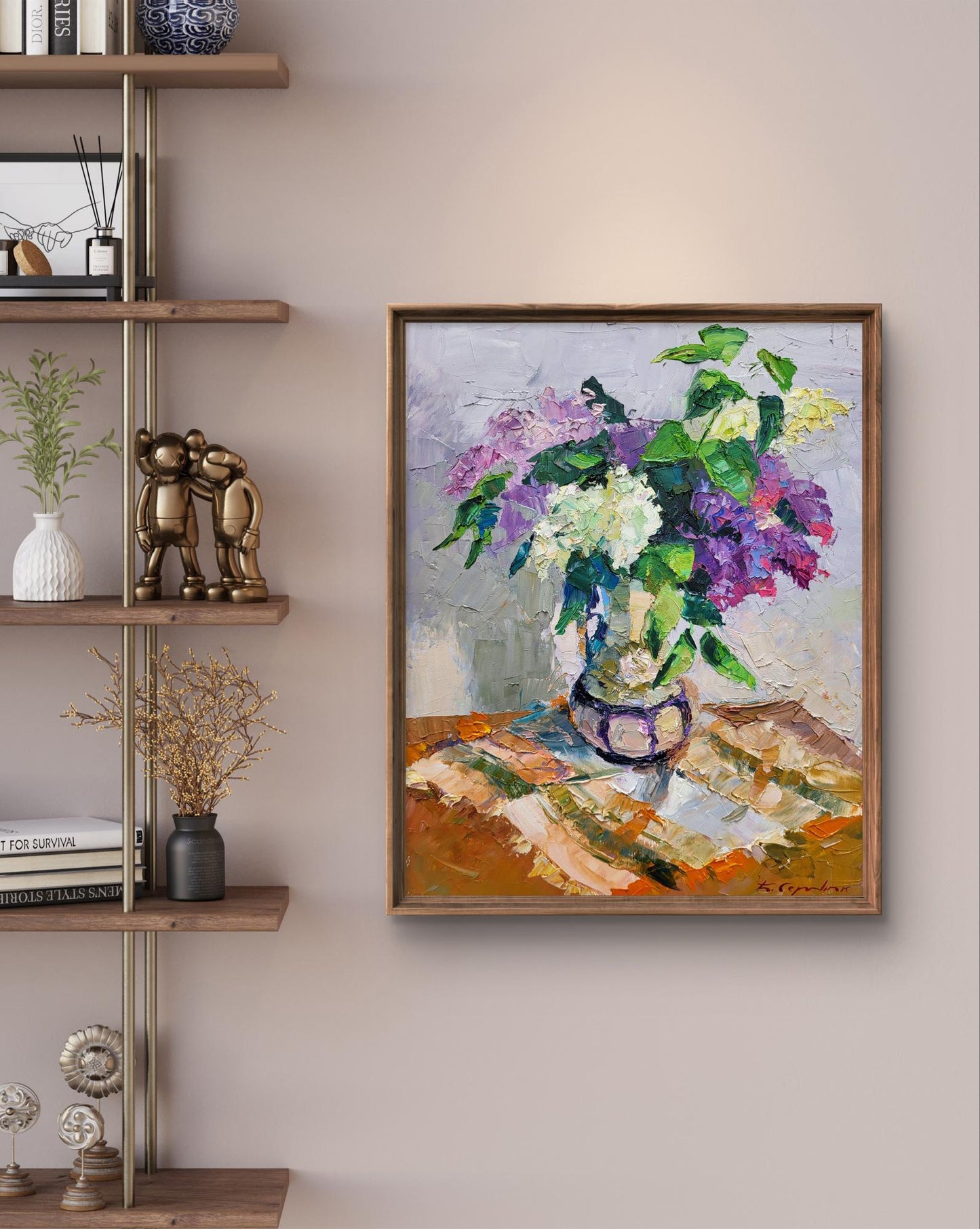 Oil painting Lilac in a flowerpot Boris Serdyuk