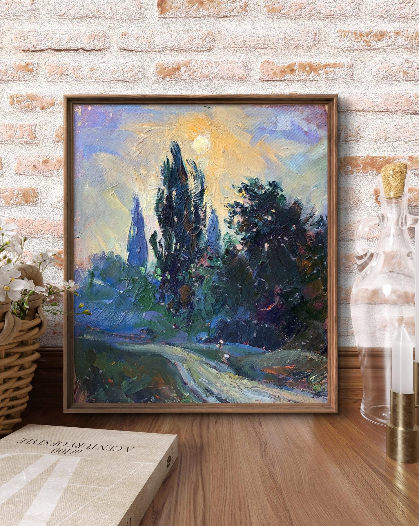 Oil painting Yellow sunset Mykhailo Burdylo
