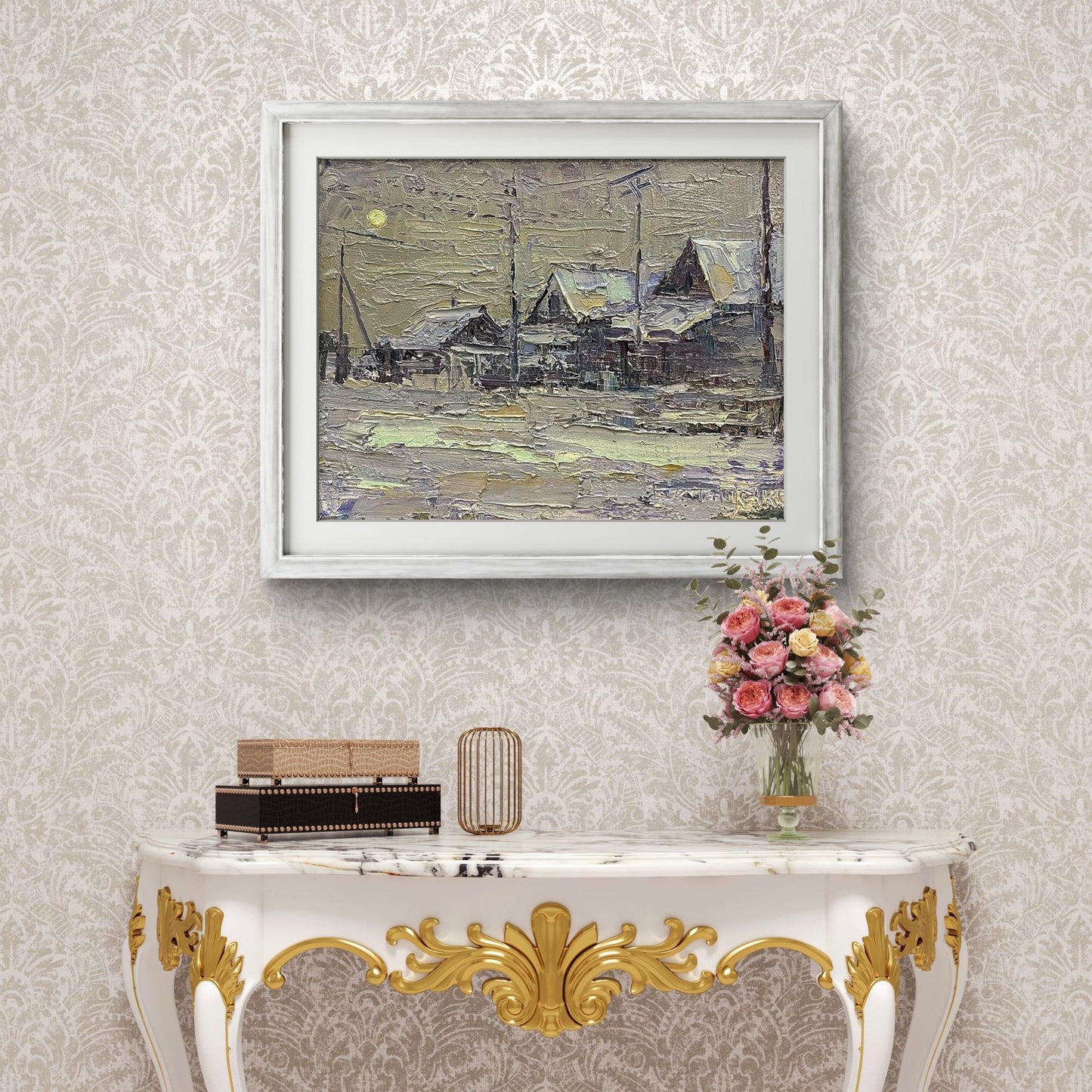 Oil painting Spring Village street Volodymyr Pashchenko