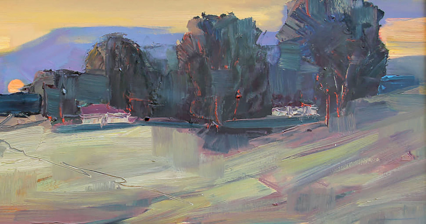 Abstract Oil painting Village Nature landscape Mazur Vladimir