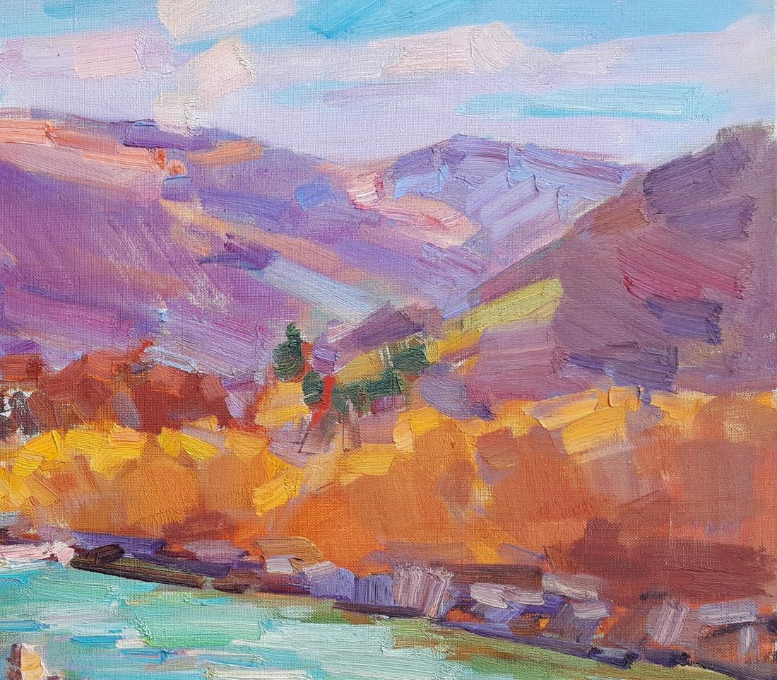 Oli painting Mountain Nature landscape Pereta Vyacheslav