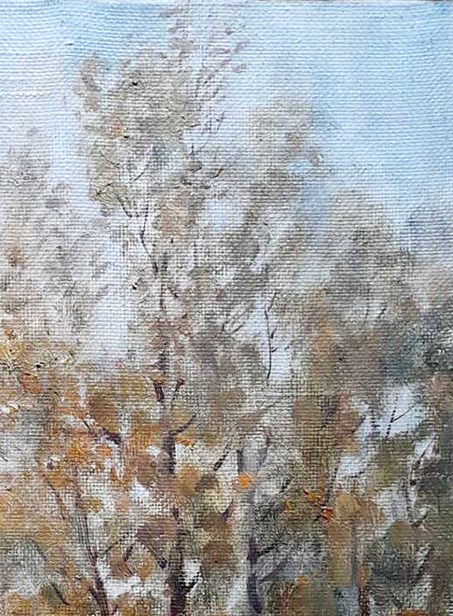 Oil painting Autumn Forest landscape