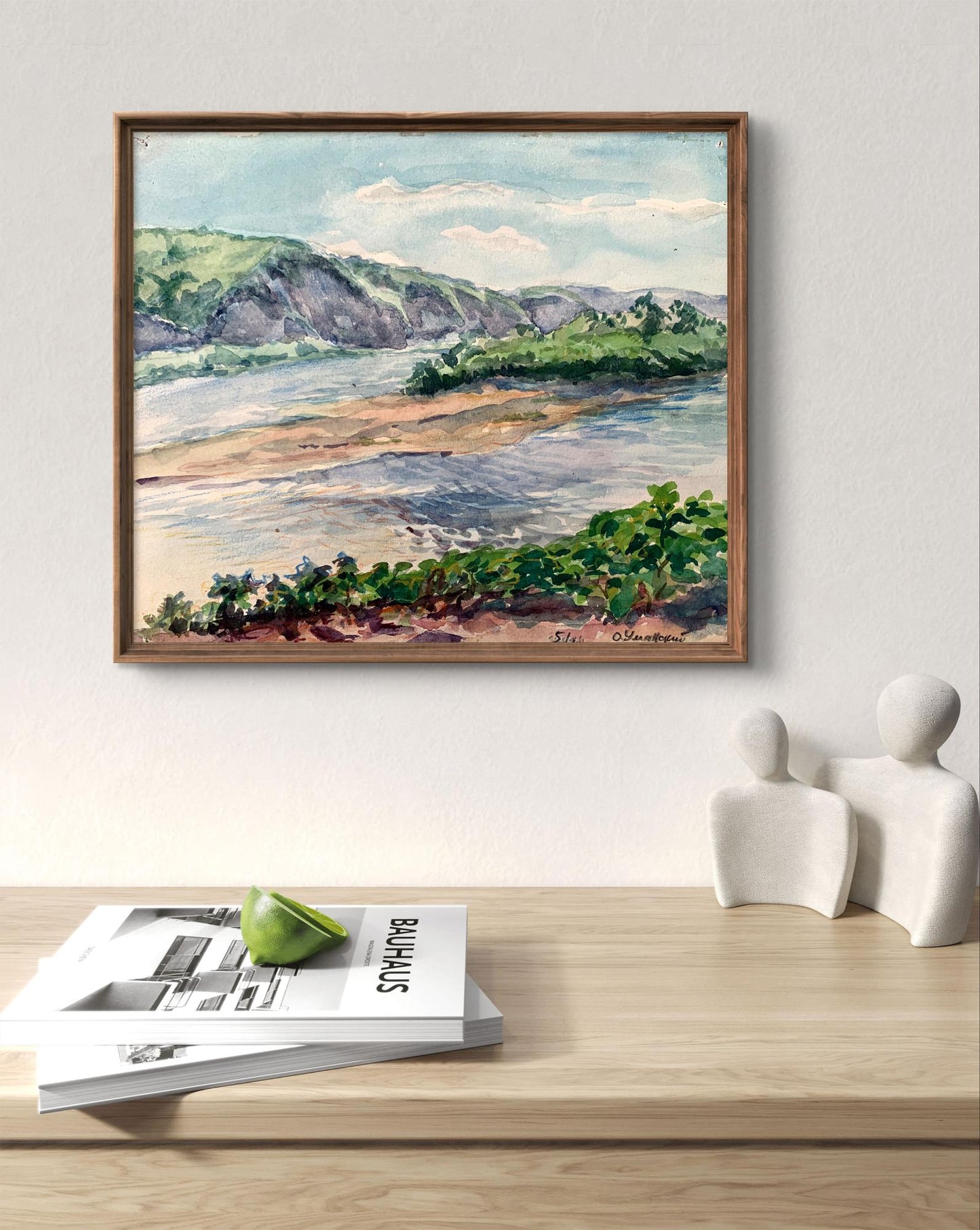 Watercolor painting Mountain stream O. Umansky