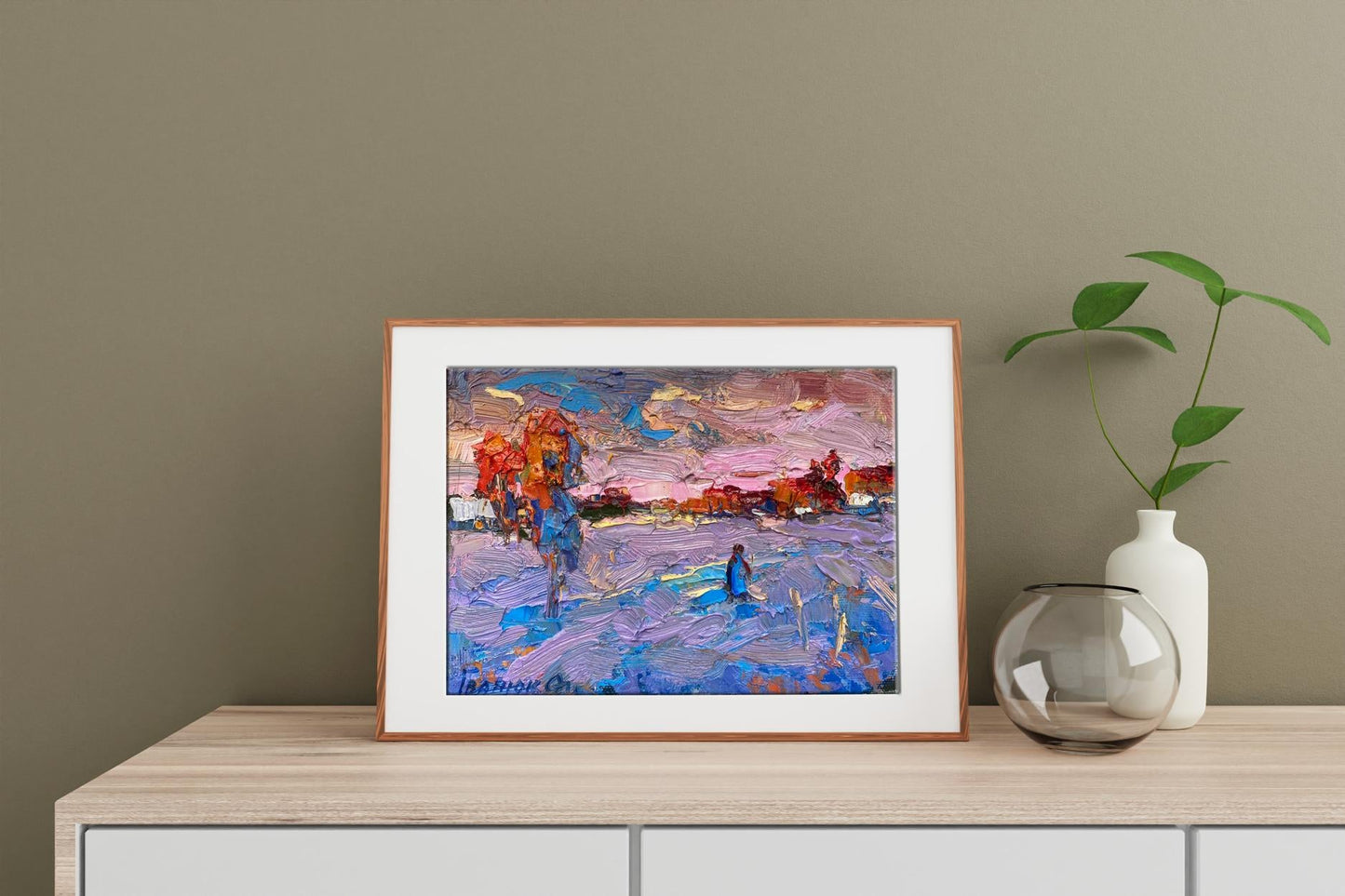 Oil Painting Nature Landscape Village