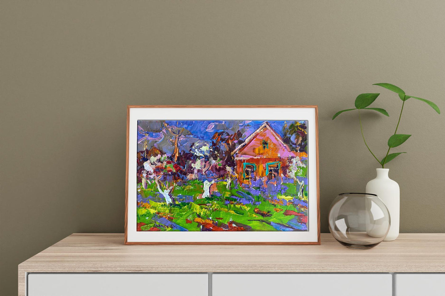 Oil Painting Nature Landscape Village landscape