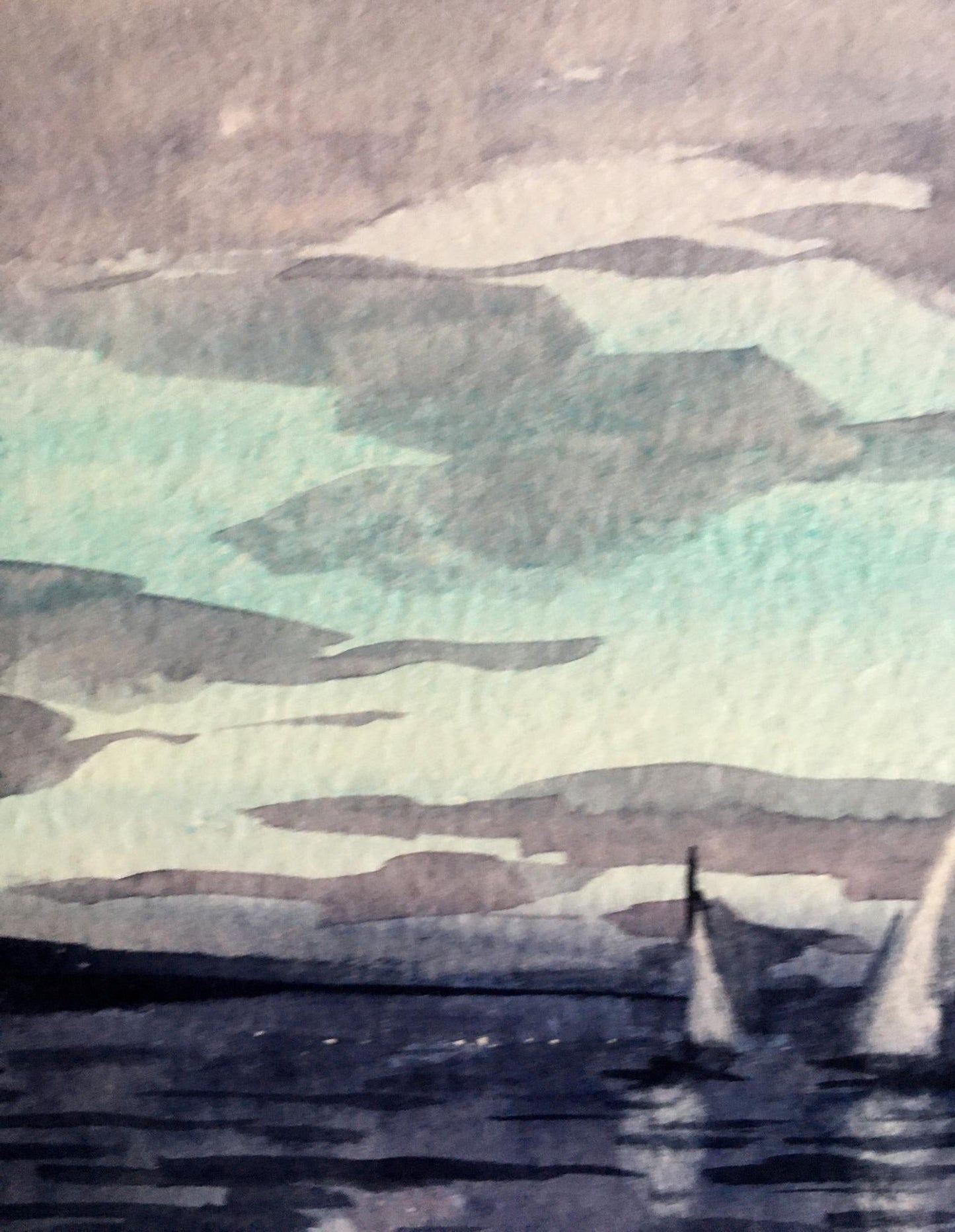Watercolor painting The sea is in storm Svetlana Gramm