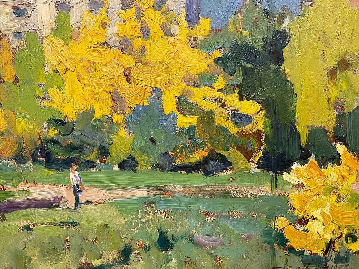 Oil painting Urban autumn Petrov Georgy Petrovich