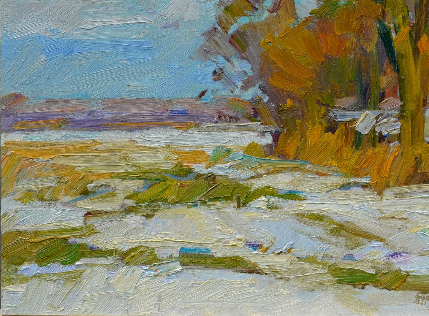 Oli painting Autumn Nature Landscape Pereta Vyacheslav