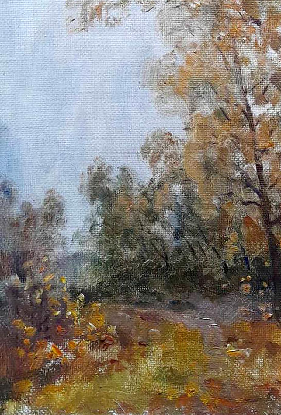 Oil painting Autumn countryside