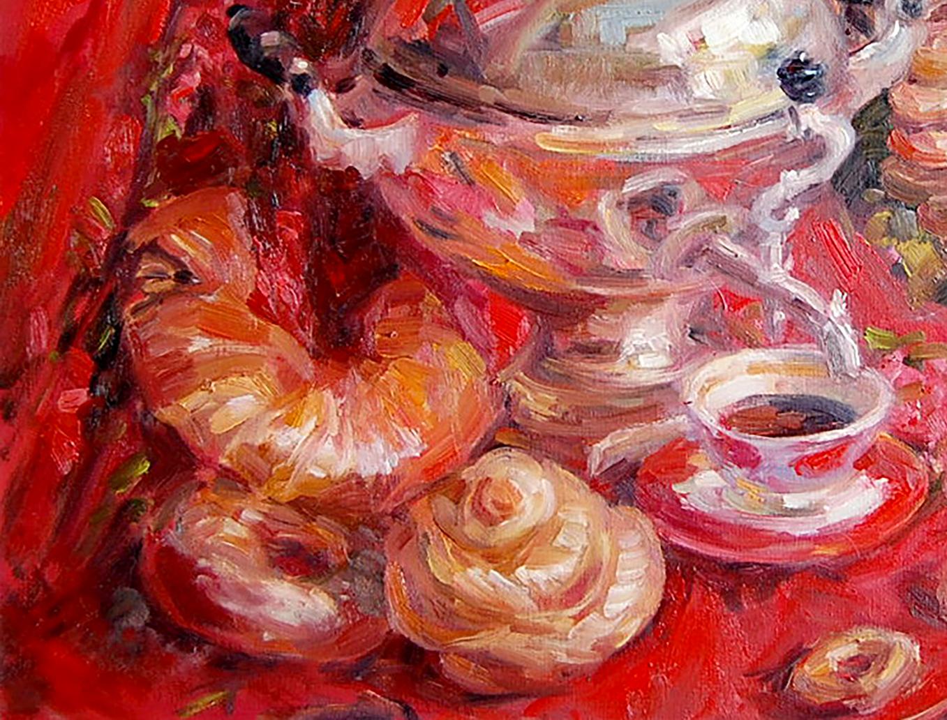 Oil painting Rural Interior still life