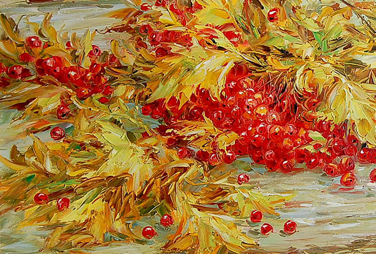 Oil painting Autumn Floral still life