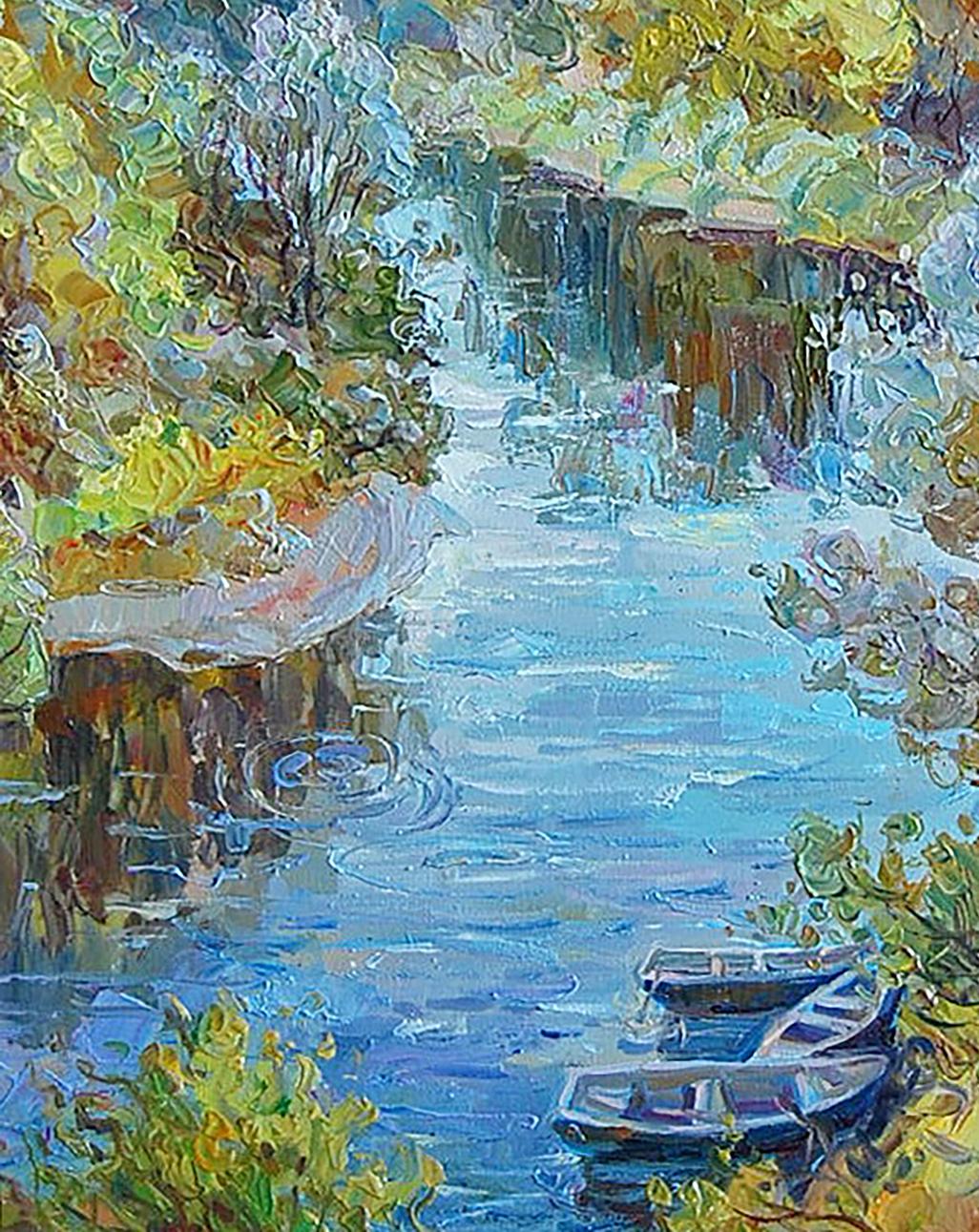 Oil Painting River Nature Landscape