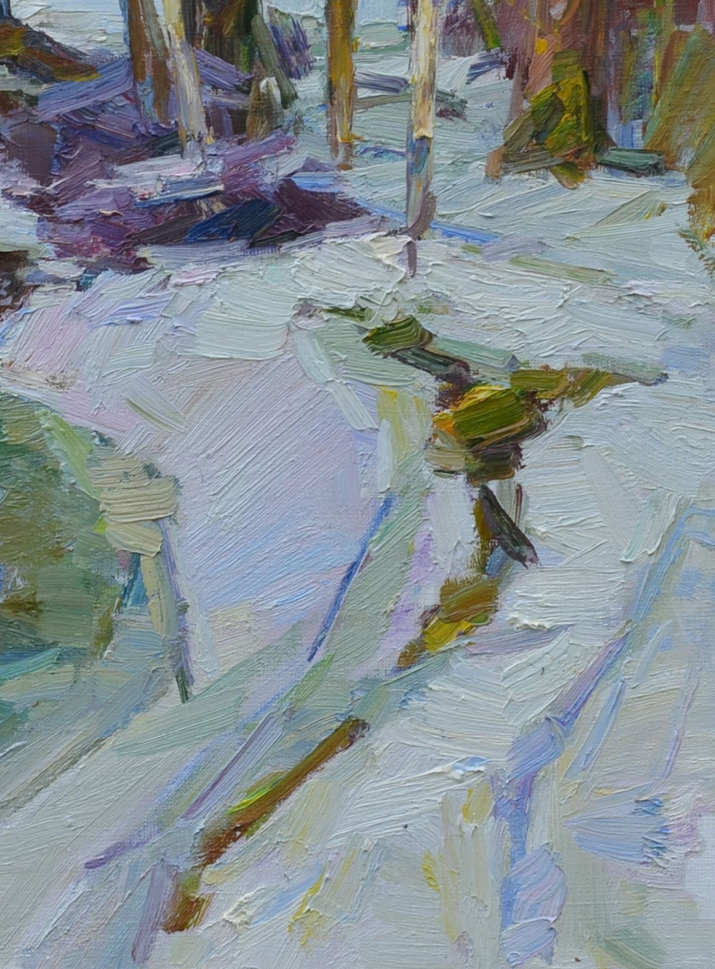 Pereta Vyacheslav depicts the riverside in his oil painting
