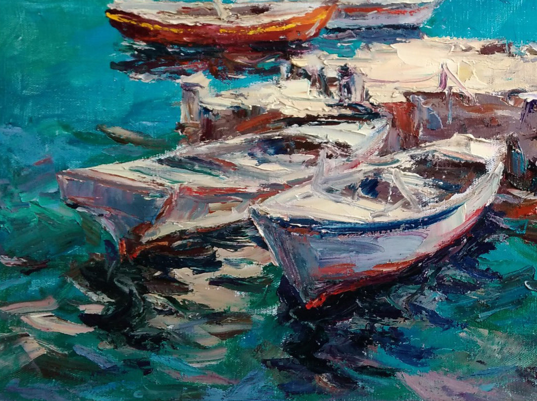 Oil painting Boats