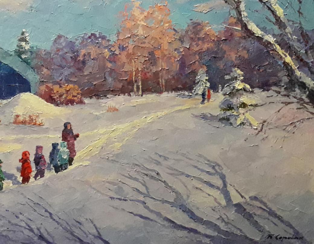 Oil painting Winter hugs Serdyuk Boris Petrovich