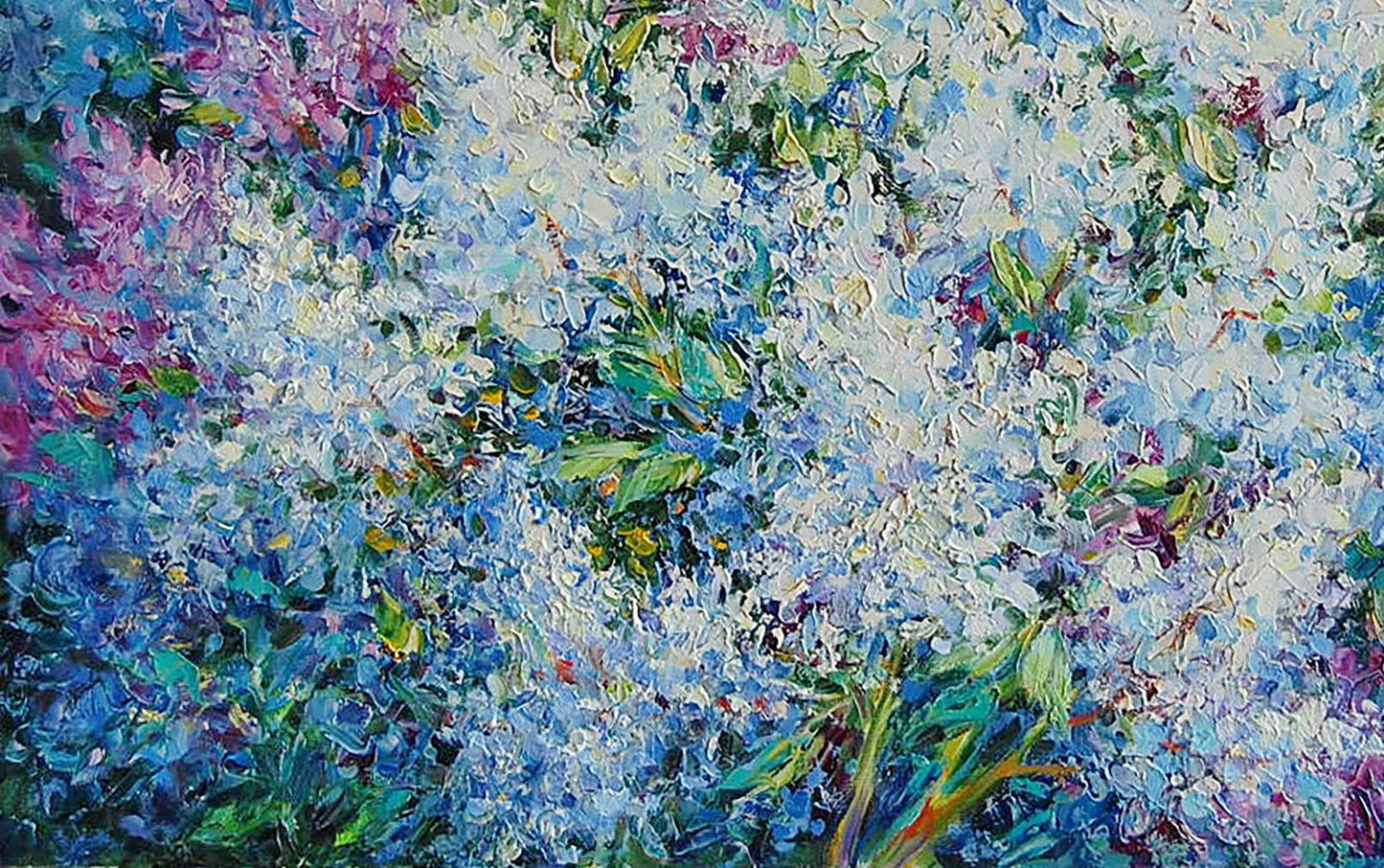 Oil painting Spring Flowers Landscape