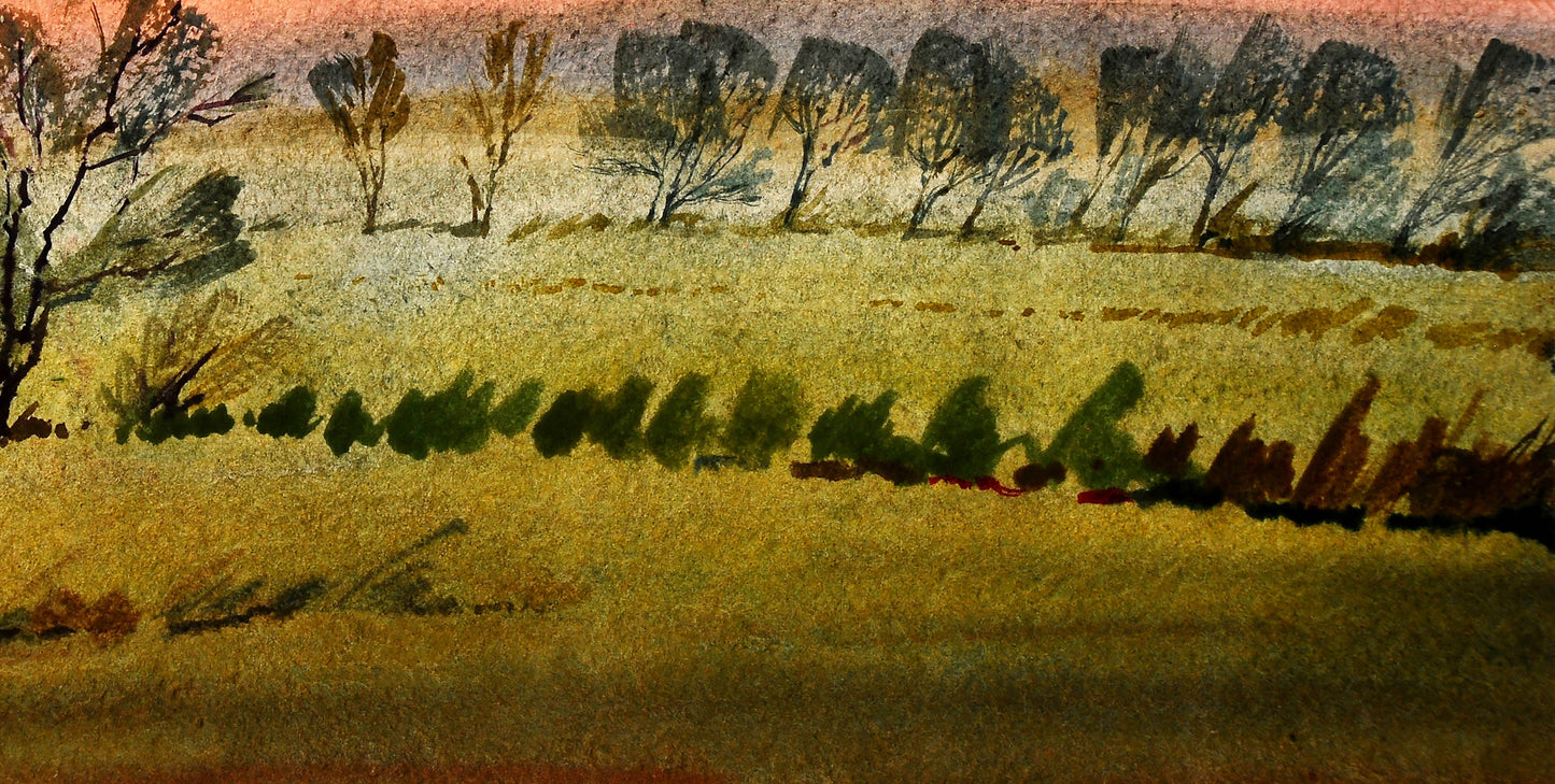 Watercolor painting By the evening Egor Shvachunov