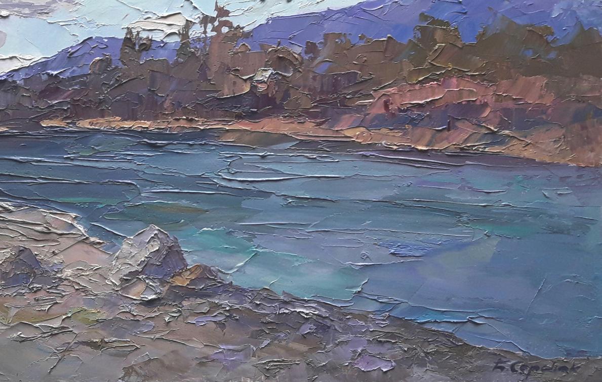 Oil painting The Tisza River Serdyuk Boris Petrovich