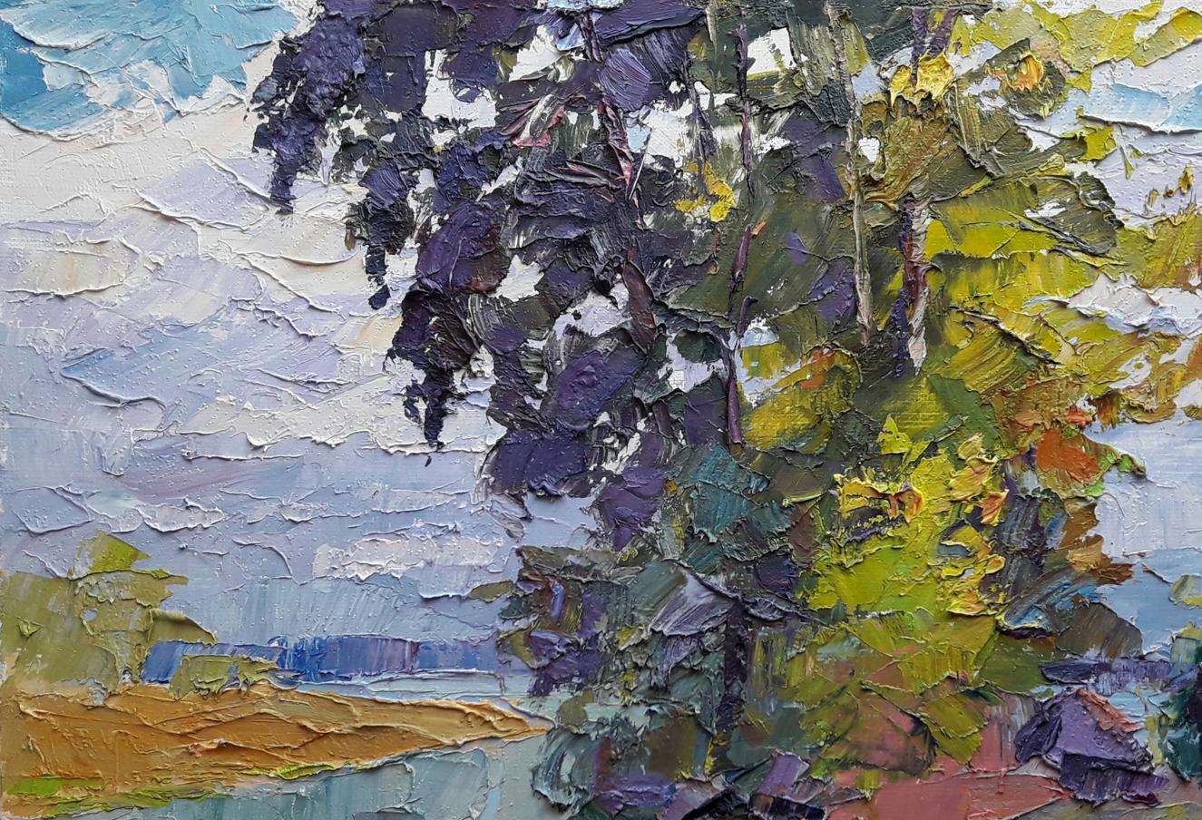 Boris Petrovich Serdyuk's oil artwork portrays autumnal colors