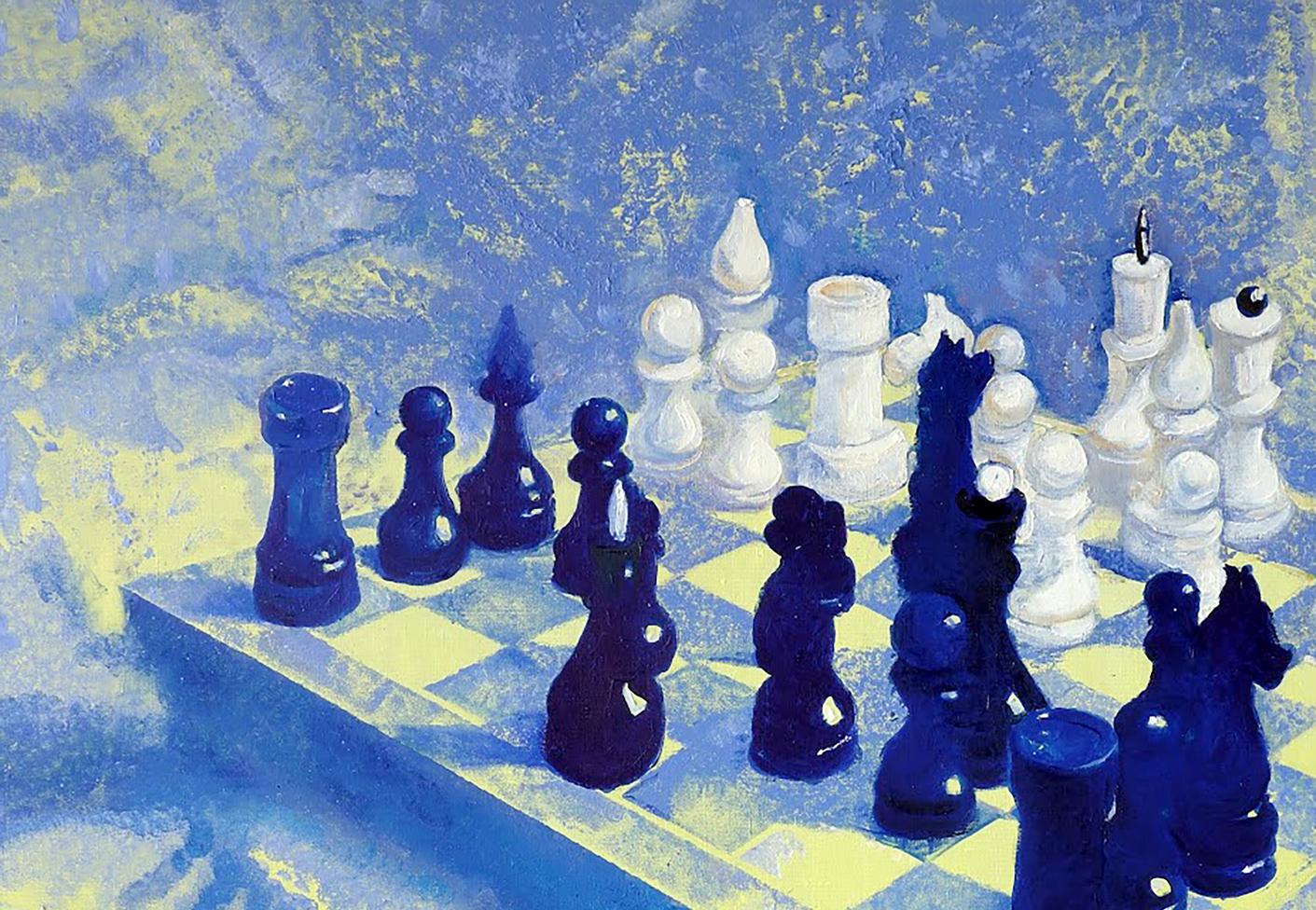White and Black is an oil painting by Anatoly Viktorovich Varvarov