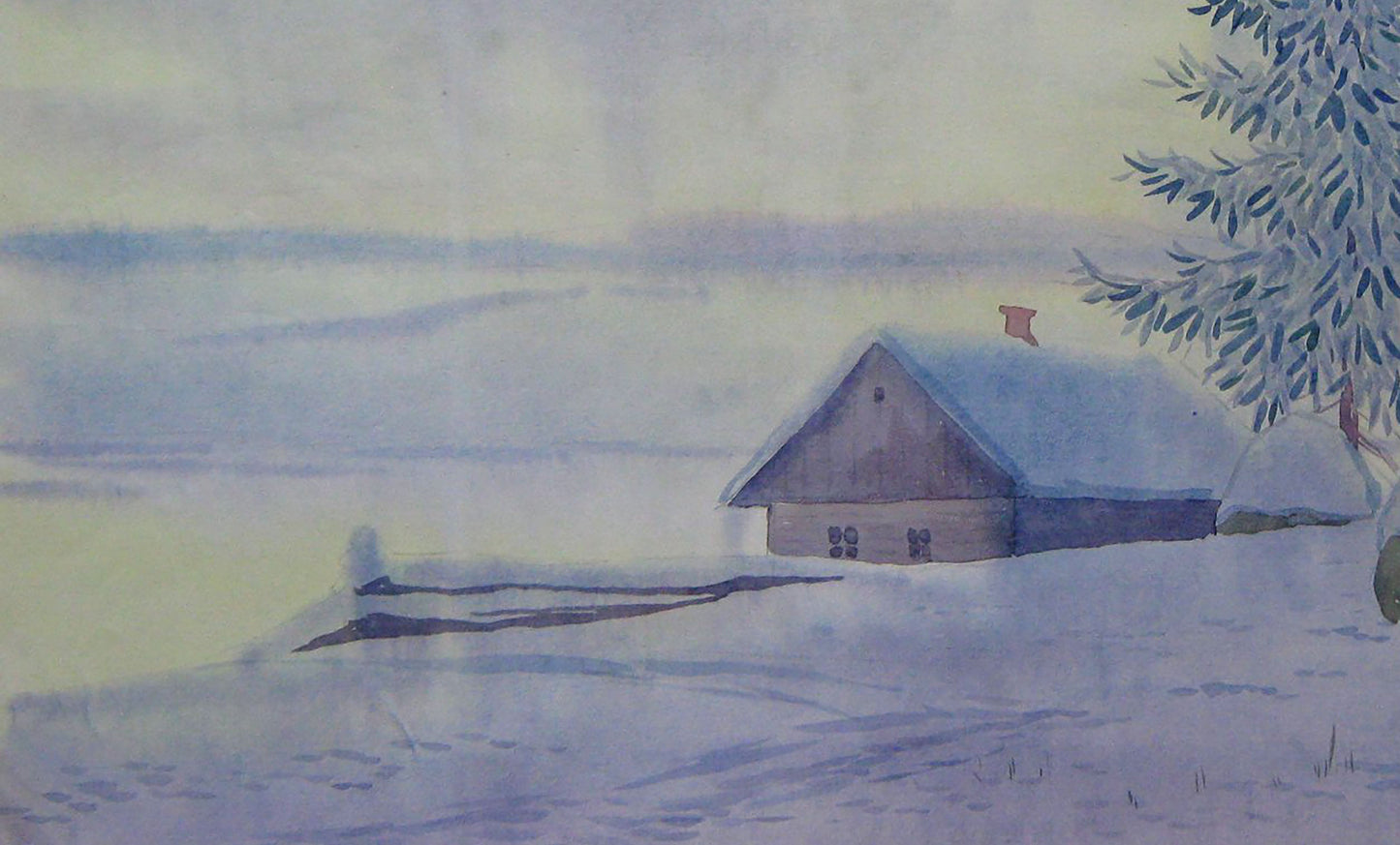 Valery Savenets's watercolor painting capturing a "January Morning"