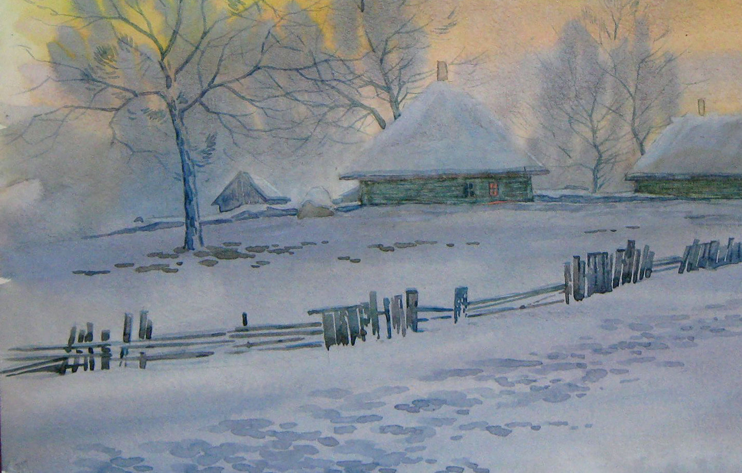 Frosty watercolor painting by Valery Savenets