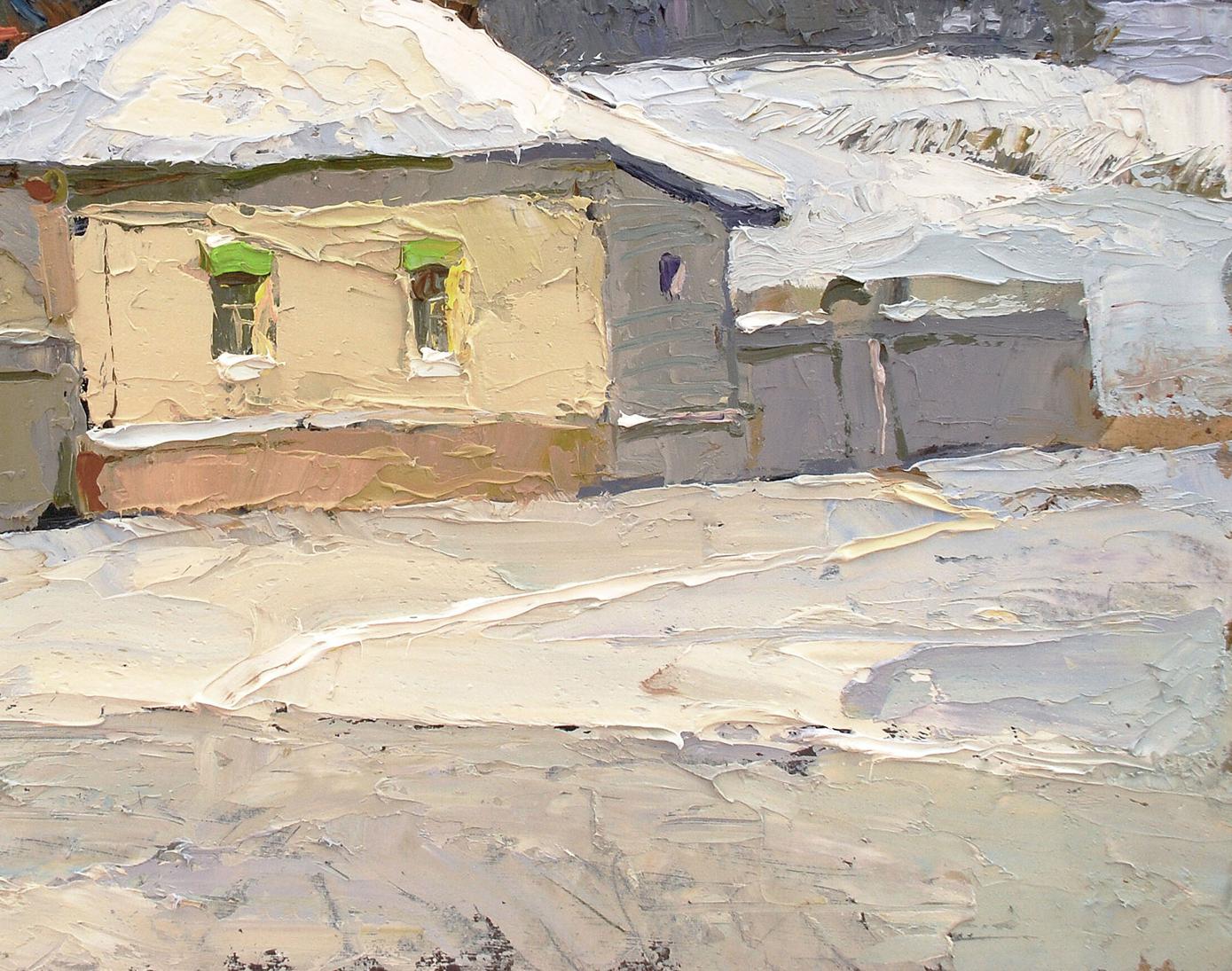 Oil painting Winter sketch Egor Shvachunov