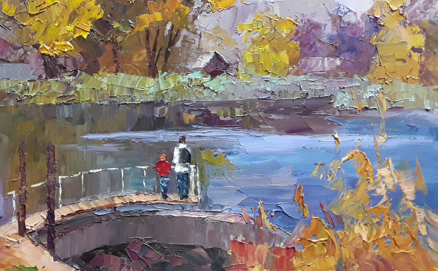 Oil painting Near the river Boris Serdyuk