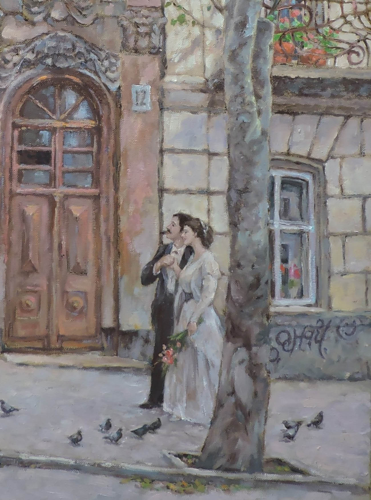 Oil painting Cityscape Osnach Olesia