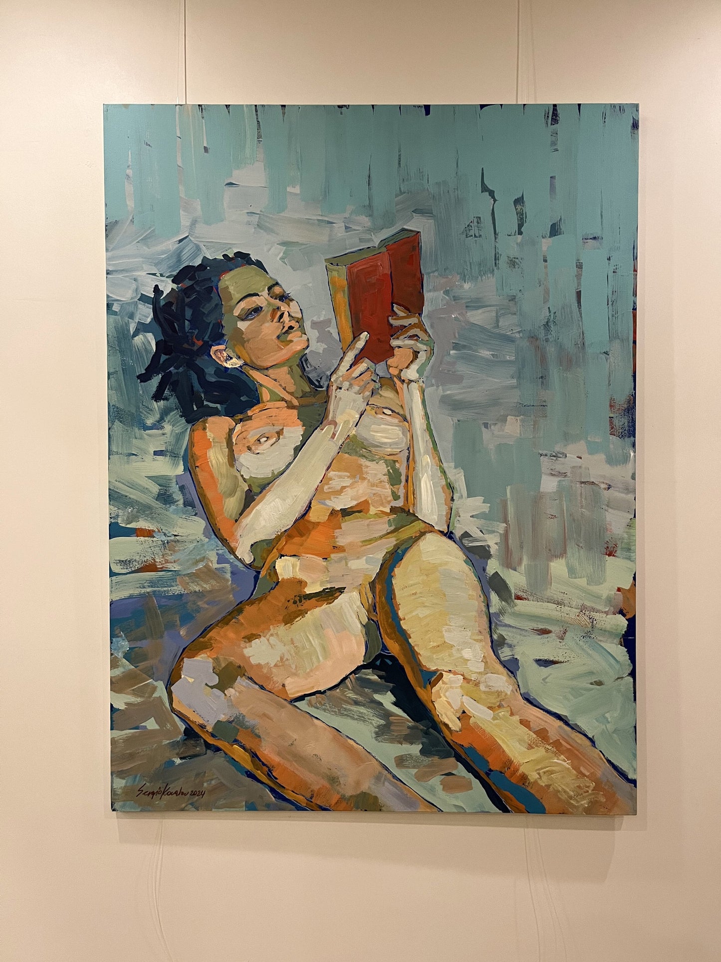 Acrylic painting Woman portrait Serhiy Kovalev