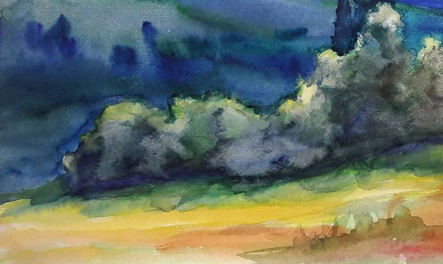 Watercolor painting Carpathian spaces Serdyuk Boris Petrovich