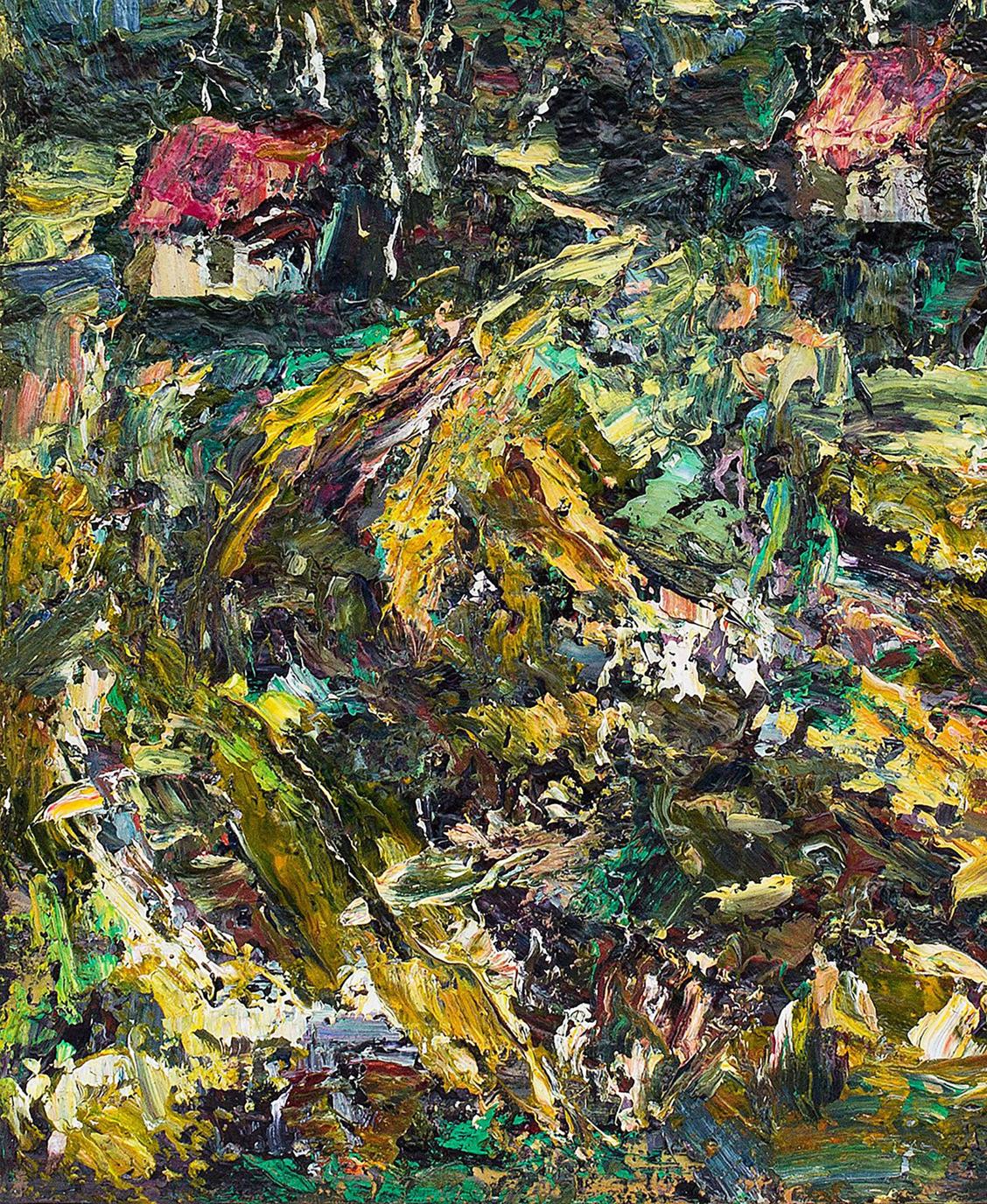 In this artwork, Mazur portrays the seasonal change through oil